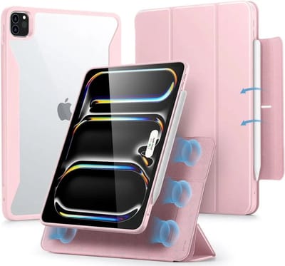 ESR Hoes Geschikt voor iPad Pro 11 (2024/2025) - Rebound Hybrid 360 - Book Case - Sleep/Wake - Roze