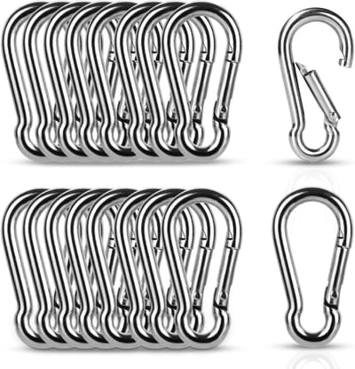 Set van 24 Kleine Carabiner Haken 40 x 4 mm van RVS - Perfect voor Rugzak, Sleutels en Vissen