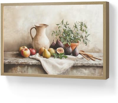 Wandlamp 60x40 cm - Oplaadbaar - Fruit - Kruiden - Landelijk - Wandlampen binnen woonkamer - Slaapkamer lamp - Decoratieve nachtlamp - Vloerlamp draadloos