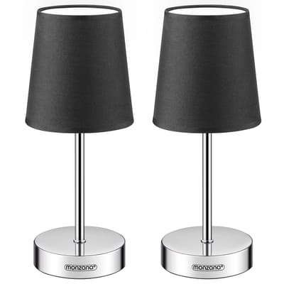 Monzana Tafellamp 2 Stuks – Incl. Lampenkap E14 32cm - Antraciet