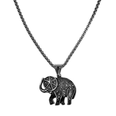60cm x 3mm Jasseron-ketting met Olifanten Hanger Unisex - RVS - Gelukkige Olifantenhanger Ketting Dames - Heren