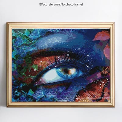 Diamond Mozaïek Vlinder 5D DIY Diamond Schilderij Meisje Oog Borduren Steentjes Decor Thuis 20X30CM