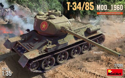 MiniArt Modelbouwpakket Militaire voertuigen - 37089 T-34/85 Mod. 1960 Tank Plastic - 1:35 - Modelbouw