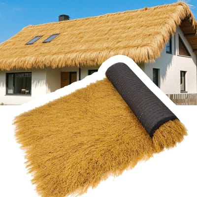 Kunstmatige rieten rol - Synthetisch stro - Tuindecoratie - Weerbestendig ontwerp - 1 x 1 m - Natuurlijk