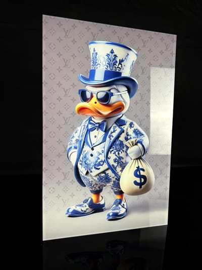 Donald Duck schilderij op plexiglas 50x80cm