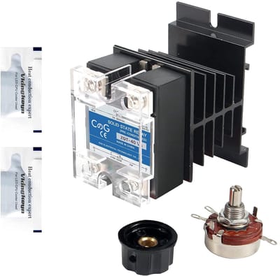 Eenfase Solid State Relais tot 40A voor 24-480VAC met Koellichaam en Potentiometer