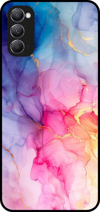 Smartphonica Telefoonhoesje Geschikt voor Oppo Reno4 5G met marmer opdruk - TPU backcover case marble design - Regenboog geschikt voor Oppo Reno4 5G