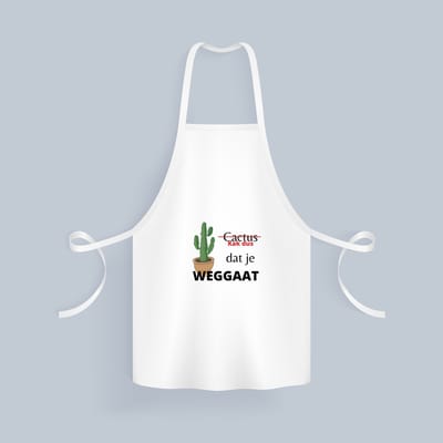 Akyol - kak dus dat je weg gaat Keukenschort - Quotes - iemand die ontslag neemt - cactus - collega's - werknemers - verjaardagscadeau - verjaardag - cadeau - afscheidscadeau - geschenk - leuke cadeau - kado - gift - 82 bij 71 cm
