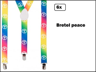 6x Bretel Peace 70s - Thema feest party fun festival disco bretels love
