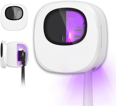 ORIA UV-tandenborstel ontsmettingsmiddel, draagbare tandenborstel ontsmettingsmiddel houder met dubbele desinfectie, warme luchtdroging, 30 dagen langdurige batterij, wandmontage ontwerp badkamer