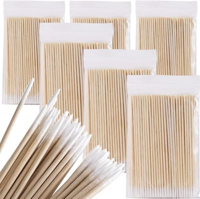Wattenstaafjes met Houten Stokjes, 600 stuks, Zachte Katoentips, Stevig en Pluisarm, Make-up en Verzorging.