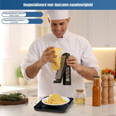 Zyrex® Keukenweegschaal Digitaal Met Kom - Keukenweegschaal - Keukenweegschaal Digitaal - Zwart - 22cm x 18cm x 3cm