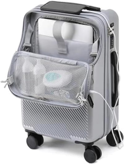Reis Koffer - Handbagage Koffer - Reizen - Voorvak met USB - 24 inch - Zwart