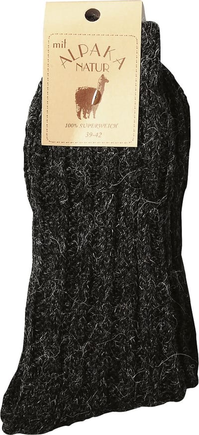 Alpaca wollen sokken – weldadige luxe – 2 paar – antraciet – maat 39/42