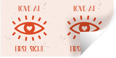 Muurstickers - Sticker Folie - Liefde - Quotes - Relatie - Love at first sight - Spreuken - 40x20 cm - Plakfolie - Muurstickers Kinderkamer - Zelfklevend Behang - Zelfklevend behangpapier - Stickerfolie