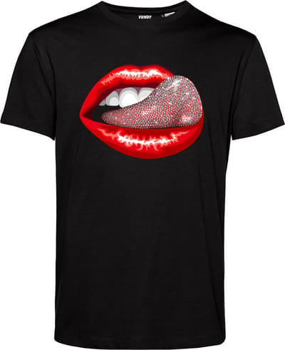 T-shirt Diamond Sugar Tongue | Gay pride shirt kleding | Regenboog kleuren | LHBTI | Zwart | maat XS