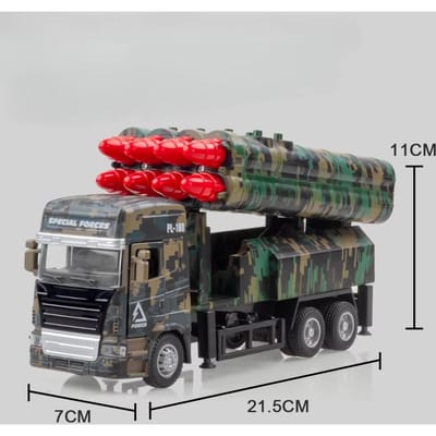 1:32 Raketlanceerder Modelauto Speelgoed Legering Carrosserie Rubberen Banden Deuren Openbaar Militaire Miniatuurmodellen Sieraden Kinderen Cadeaus
