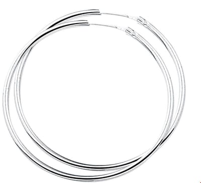 TFT Oorring Ronde Buis Zilver Gerhodineerd Glanzend 2 mm x 52 mm