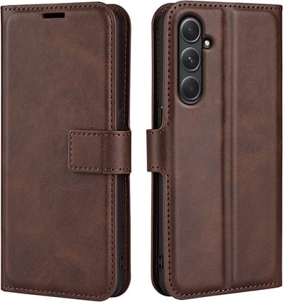 Coverup Hoesje - Geschikt voor Samsung Galaxy A55 Hoesje - Coverup Deluxe Book Case - Donkerbruin