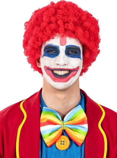 Funidelia | Rode Clownspruik voor vrouwen en mannen â–¶ Clowns, Circus, Originele en Leuke - Accessoires voor Volwassenen, kostuum accesoires - Zwart