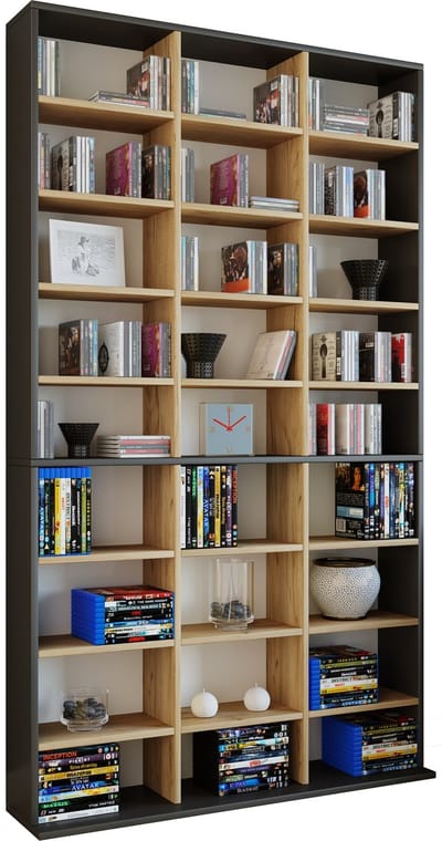 Houten CD DVD plank Boekenkast Medialijst Kamerscherm Decoratieve plank Megosa XL