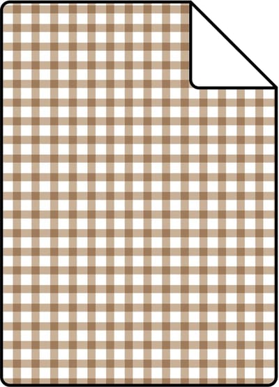 Proefstaal ESTAhome behang ruitjes bruin - 26.5 x 21 cm - 132147-S