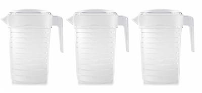Plasticforte Waterkan - 3x - 2L - transparant - met deksel - kunststof - schenkkan