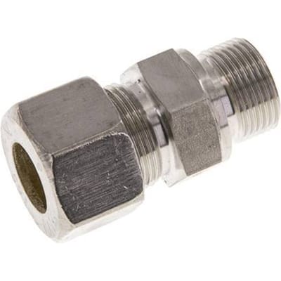 M22x1.5 Buitendraad x 16S RVS Rechte Knelfitting 400 Bar DIN 2353 - FL2S-MO-ST-M22-16-S