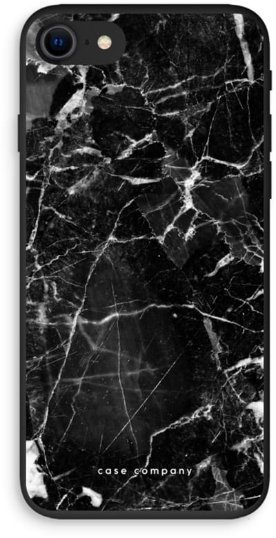 Case Company® - Hoesje geschikt voor iPhone SE 2020 hoesje - Zwart Marmer - Biologisch Afbreekbaar Telefoonhoesje - Bescherming alle Kanten en Schermrand