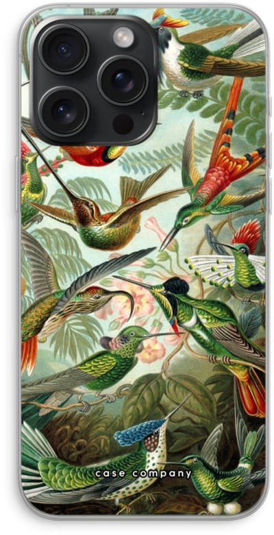 Case Company® - Hoesje geschikt voor iPhone 15 Pro Max hoesje - Haeckel Trochilidae - Soft Cover Telefoonhoesje - Bescherming aan alle Kanten en Schermrand