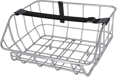 Kinder Fietszitje - Fietsstoeltje Voor - Kinder Vervoer - Aluminium Constructie - 43x36x22cm - Chroom