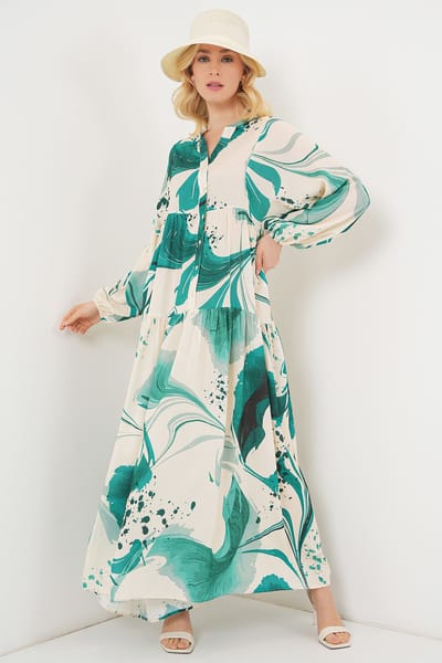 Gepubliceerd V-hals Maxi Jurk