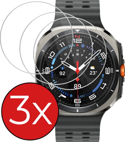 Screenprotector - 3 Stuks - Geschikt voor Samsung Galaxy Watch Ultra - Sterk & Shockproof - Tempered Glass - Gehard Glas - Beschermglas Screen Cover - Bescherm Protector voor Smartwatch