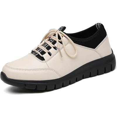 Verkoper Nieuwe Sneakers Damesschoenen Platform Loafers Vetersleer Flats Trend Lente Casual Mama Schoen Uxst 35 white