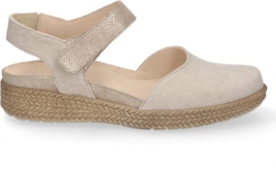 durea - 5924 H - Sandalen met hakDames Sandalen - Kleur: Wit/beige - Maat: 41