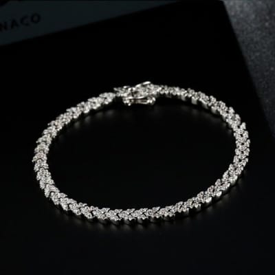 Luxe 925 Sterling Zilver Nobele Armbanden Voor Vrouwen Fijne Sieraden Sprankelende Hoge Koolstof Diamant Armband Valentijnsdag Cadeau gray