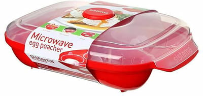 Magnetron Eierpocheerder - Pocheerapparaat - Snelle Eieren Maken - Voor Vier Eieren - 283 cm - Rood