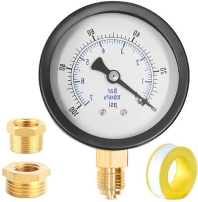 62 mm Manometer 0-7 bar 0 ~ 100 psi golfpompmanometer zwarte wijzerplaat met accessoires