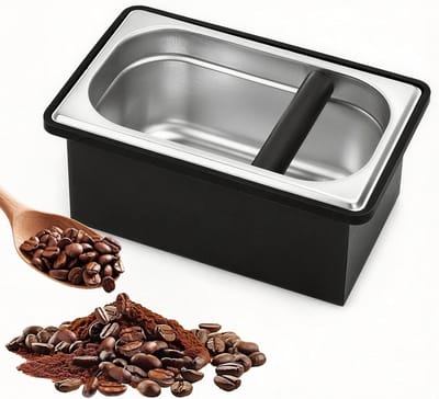 Grote roestvrijstalen koffieklopbox voor espressomachine, koffiepuck container, duurzaam en praktisch