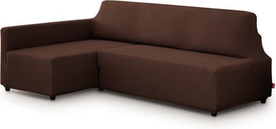 Belmarti® Bankhoes Bali Chaise Longue Links 195-220cm breed - Bruin - geschikt voor banken zonder armleuningen - multi-elastische kwaliteit met uitzonderlijk aanpassingsvermogen