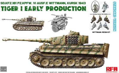 Rye Field Model Modelbouwpakket Militaire voertuigen - 5139 Sd.Kfz. 181 Pz.Kpfw. VI Ausf. E Tiger I Vroege Productie - Kursk 1943 - Standaardversie Plastic - 1:35 - Modelbouw