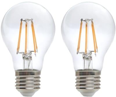 Kobi LED Filamentlamp E27 - 10W - 1200lm - 4000K Neutraal Wit - 230V - Ø60mm - Voor Woonkamer, Hal of Plafondarmatuur - 2 stuks