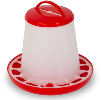 EBERTH Automatische voerautomaat voor pluimvee met een inhoud van 1,5 kg, voerbak, kippenvoer, automatische voerdispenser, PP-copolymeer, toebehoren voor landbouwbedrijven, draaggreep