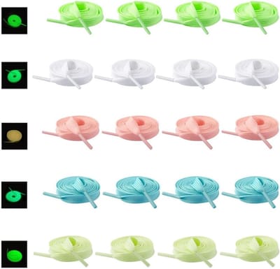 10 Paar Fluorescerende Veters, Luminous Platte Kleurrijke Veters voor Sport, Feest en Dansactiviteiten