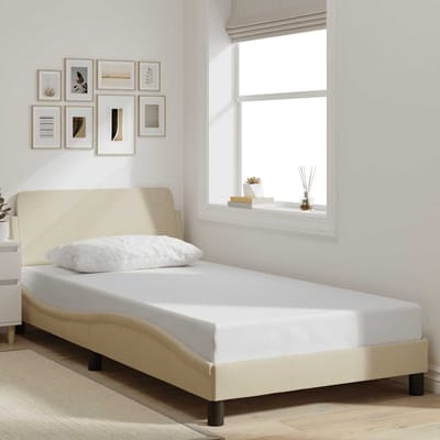 vidaXL - Bedframe - "Dover" - 100x200 - cm - stof - crèmekleurig