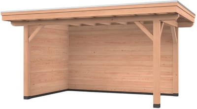 Douglas overkapping, 500 x 300, met achterwand en zijwand, Westwood Vrijbuiter Basic