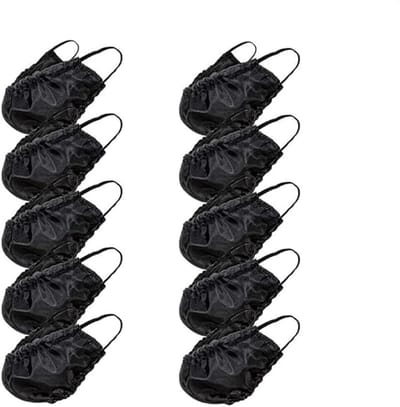 Baardnetjes - 10 Stuks - Baardbandana - Vuilafstotend - Oliebestendig - Baard bedekking - Gezichtshaar schort - Herenbedtijdslabbetje baardmuts - Voor mannen met baarden - 12.7*35.5 cm - Zwart
