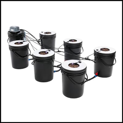 Hydroponicsysteem 7 Buckets – DWC Indoor Tuin – 20 Liter – Luchtpomp Inclusief – Snelgroeiend en Efficiënt