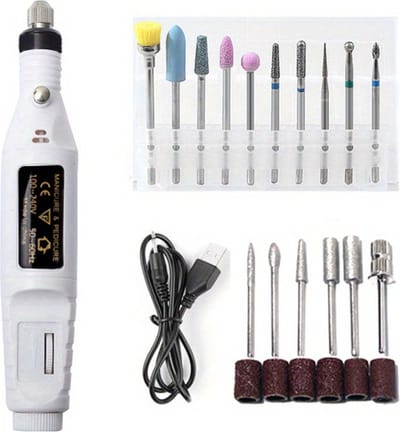 Livano Pedicureset Electrisch - Elektrische Nagelvijl - Pedicureset Professioneel - 10 in 1 - Nagelfrees - Nagelfrees Elektrische - Voeten - Handen - Wit