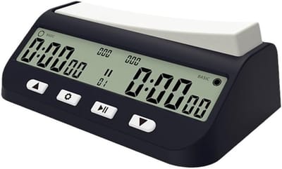 Digitale Schaakklok - Spel Stopwatch Timer - Competitie Timing - Basisbonus & Positiefuncties - 14 cm x 8.5 cm - Zwart